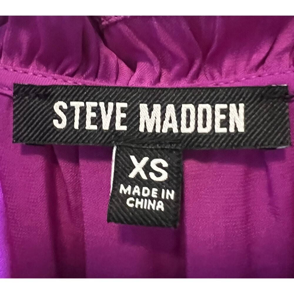 Steve Madden Prairie Dreams Mini Dress XS Satin Purple Casual Party Cocktail - Picture 4 of 11